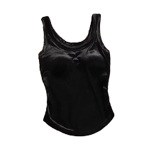 Black velvet camisole womens French retro slim-fitting waist-cinching sleeveless top with breast pads chic suit underwear