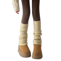 2 pairs of snow boot socks for women autumn and winter pile socks for outer wear warm long leg covers knitted Maillard calf socks