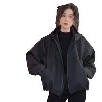 Black hooded jacket for women in autumn new style fashionable and age-reducing versatile loose casual top jacket