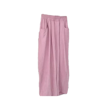 Blue milk ice silk granny pants for women summer new high-waist slim Korean style petite nine-point radish harem pants