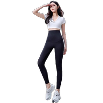 Ultra-thin shark pants for women summer high-waisted tight nine-point leggings elastic slimming air pants yoga pants