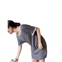 Modal pajamas for women summer 2024 new style pure cotton sexy back hollow short-sleeved nightgown with chest pad home wear