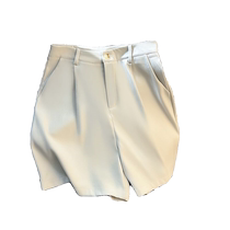 White suit shorts for women summer 2024 new high-waisted straight loose wide-leg mid-pants casual versatile five-point pants