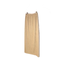 Elastic waist pleated skirt for women summer new high waist slit A-line skirt temperament casual mid-length hip-hugging skirt