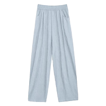 White ice silk granny pants for women summer 2024 new style nine-point wide-leg cool pants high-waisted slimming carrot harem pants