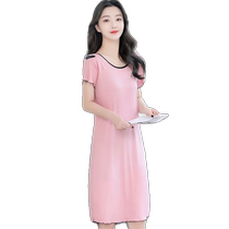 Modal nightgown for women with breast pads summer thin sexy and beautiful back pajamas cool ice silk bra-free home clothes