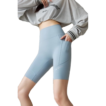 Five point shark pants womens outer wear summer fitness double pocket bottoming Barbie hip yoga shorts cycling pants