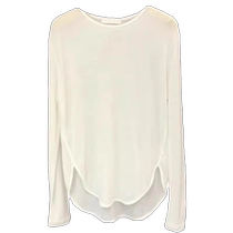 White mid-length long-sleeved t-shirt for women summer thin yoga wear sun protection cover-up top with shark pants
