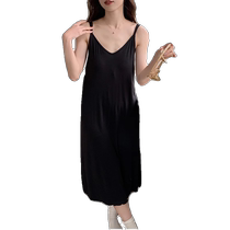 Modal suspender nightgown summer 2024 new style ice silk cool sexy pajamas for women with chest pads home wear