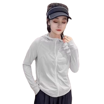 Black short ice silk sun protection clothing for women new summer anti-UV thin breathable outdoor hooded sun protection clothing