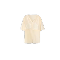 Ice Silk Pajamas Womens 2024 New Summer Thin Belt Chest Pad All-in-One Shorts Short Sleeves Wearable Outerwear Home Clothes Set