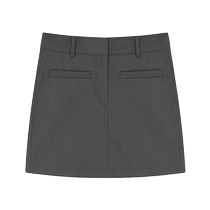 Gray skirt for women summer high-waisted A-line skirt plus size fat mm belly-covering slimming pear-shaped body suit short skirt