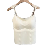 White camisole for women with breast pads seamless tube top underwear with bottoming shirt beautiful back bra all-in-one vest