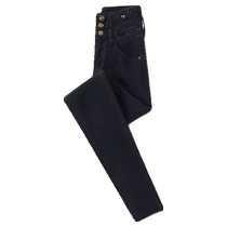 Black skinny jeans for women autumn and winter plus velvet small black pants high waist four-way stretch slimming slim pencil pants small leg pants