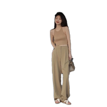 French neck knitting hanging vest female spring elegant temperament without sleeve hit with a blouse to dig shoulder coat