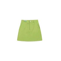 Avocado green denim skirt for women summer high-waisted slimming A-line skirt dopamine wear hip-hugging short skirt