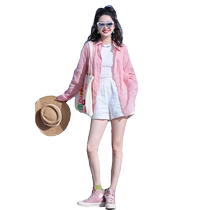 French Tencel Pink Sunscreen Shirt Womens Summer Thin Resort Style Top Blouse Casual Loose Ice Silk Shirt