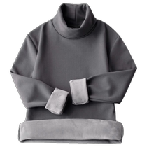 High collar plus velvet thickened thermal underwear mens winter all-in-one velvet cotton sweater thermal clothing silver fox velvet high collar autumn coat