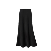 High-end black acetate satin skirt for women summer thin A-line skirt drape skirt silky mid-length skirt
