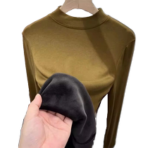 Thermal underwear for women thickened velvet half turtleneck one-piece velvet cotton sweater inner layering shirt Northeast silver fox velvet autumn coat