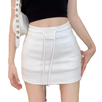 Gray a-line skirt for women summer thin short skirt large size fat mm covering the crotch slimming sportswear skirt for small people