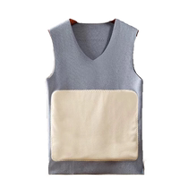 2-pack mens thermal vest winter plus velvet thickening large size silk patch German velvet heating vest thermal clothing