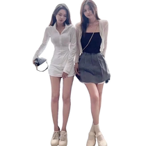 White ice silk slim-fit sun protection clothing sports yoga jacket womens summer new anti-UV pinch waist slimming top