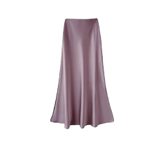 Acetate Satin Skirt Womens Summer New High Waist Drape Hip Skirt Temperament Versatile Mid-Length Fishtail Skirt