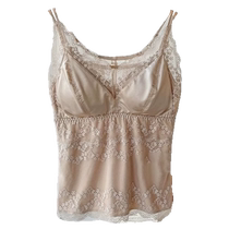 Winter thickened velvet thermal vest for women with chest pad integrated velvet sheepskin suspender with lace thermal underwear