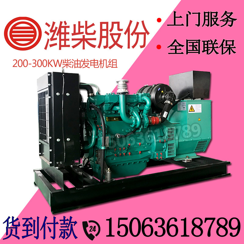 Weichai Co., Ltd. 200 300 kW diesel generator sets are commonly used in two-phase three-phase general-purpose mine mixing stations