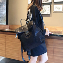Hong Kong trendy brand personality backpack female Korean fashion trend lightweight backpack sequins large capacity travel bag Western style