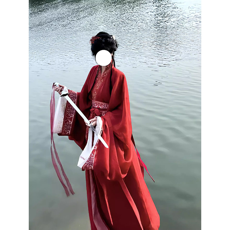 穿越时空的美:🔥战国复原袍大放量拖尾直裾袍 -汉服连衣裙-淘宝好物网