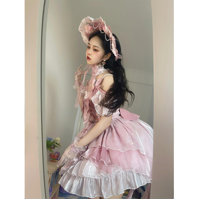粉色花嫁lolita连衣裙,让公主梦在每个场合绽放_lolita洛丽塔连衣裙_淘宝游戏网