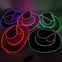 Christmas Hat Christmas Colorful Sequins Western Cowboy Hat Pearlescent Hat Halloween Carnival LED Wireless Luminous