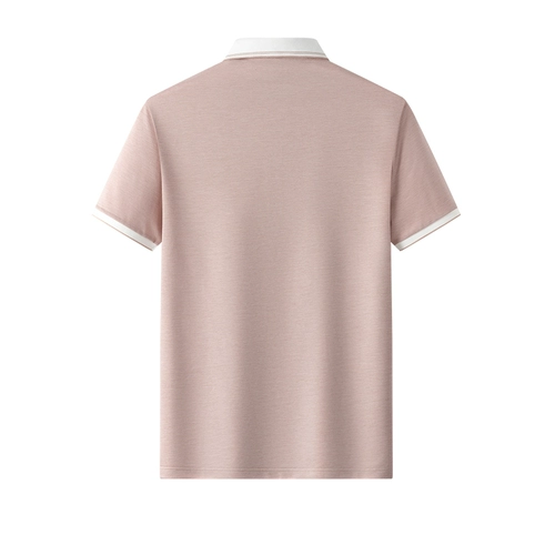 Прохладная летняя футболка с коротким рукавом, тонкая футболка polo, для мужчины среднего возраста