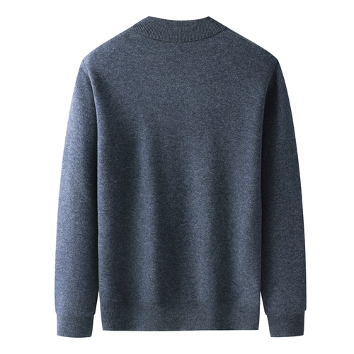 袋鼠 Мужской демисезонный трикотажный удерживающий тепло базовый приятный телу свитер, для мужчины среднего возраста, увеличенная толщина