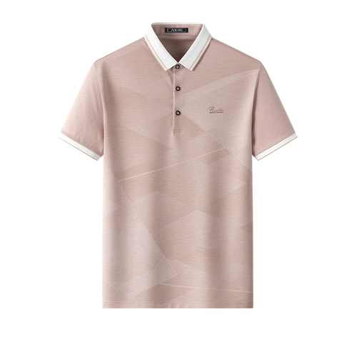 Прохладная летняя футболка с коротким рукавом, тонкая футболка polo, для мужчины среднего возраста