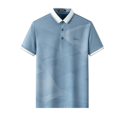 Прохладная летняя футболка с коротким рукавом, тонкая футболка polo, для мужчины среднего возраста