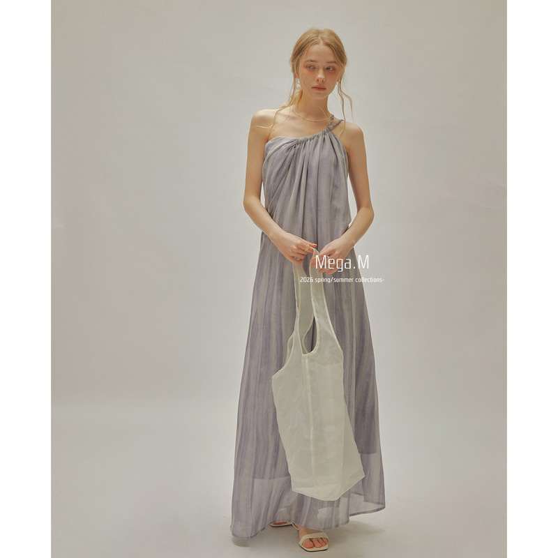 Margem Dream Seaside Resort Style Halter Neck Long Dress for Women 2026 Summer New High-End Tube Top Dress