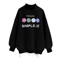 2024 New Spring Autumn and Winter Simple Smiling College Style Slim Fake Two-Piece Half Turtle Collar Mid-Long Sweatshirt Womens Plush