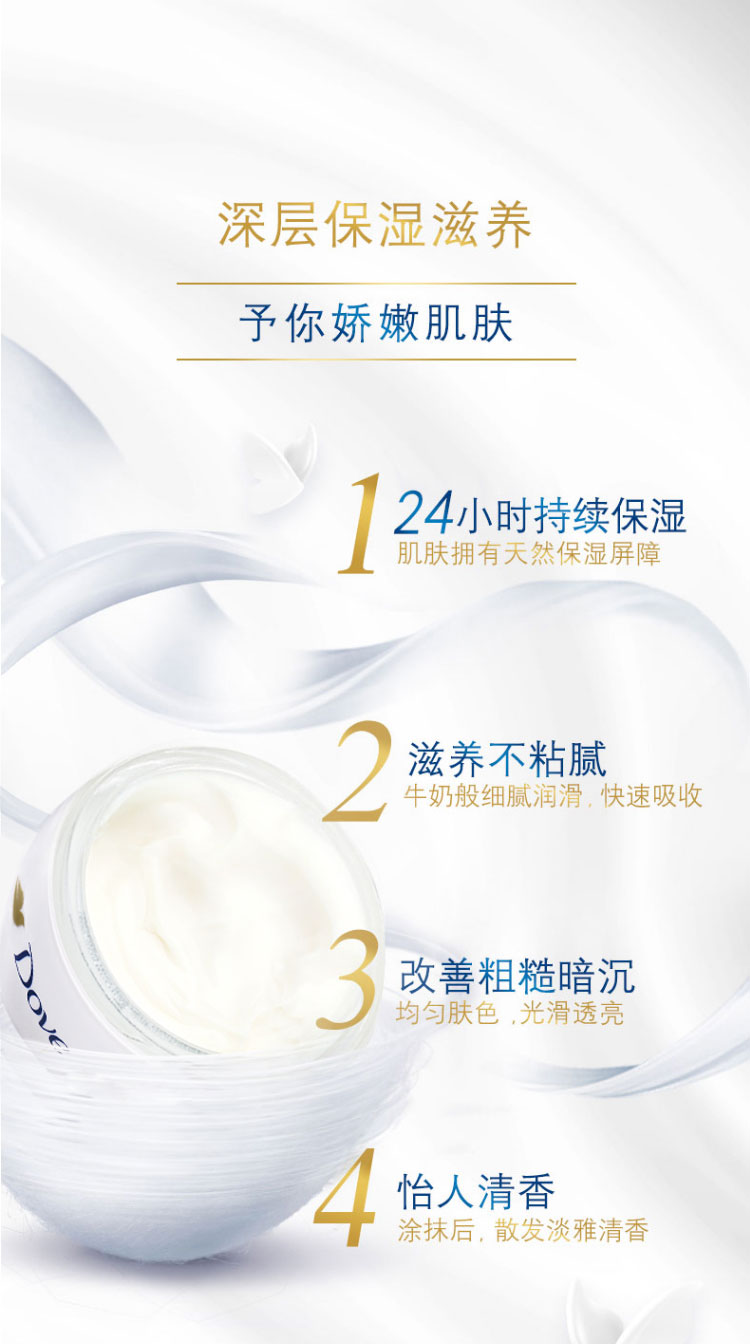 波兰产 Dove 多芬 滋润保湿身体乳 300ml*4大碗 图4