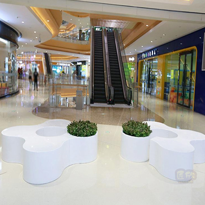 Fiberglass Leisure Chair Shopping Mall Meichen Creative Flower Pot Seat Combination Public Area Rest Chair Outdoor Stool