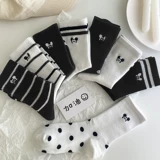 Tide, носки, японские осенние хлопковые гольфы для школьников, с вышивкой, средней длины, в корейском стиле