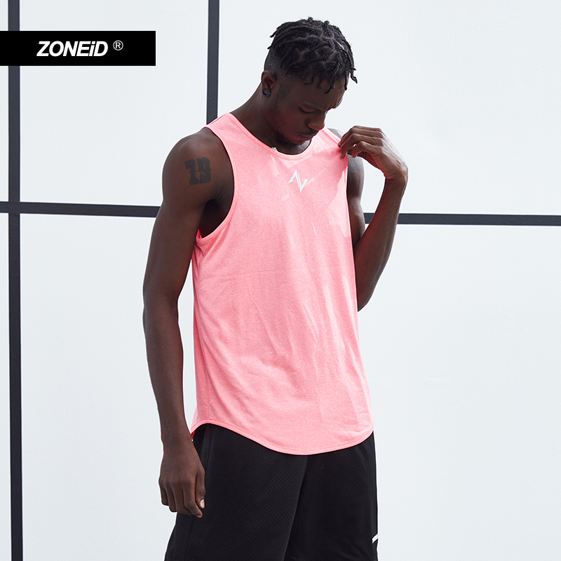 ZONEID 2020 new printed basic vest men's loose sports breathable speed dry basketball Shoulder Training Clothing