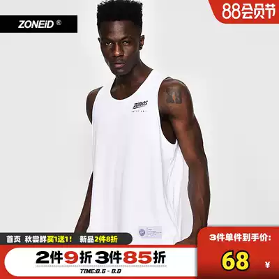ZONEID 2021 new solid color basket pattern vest men's casual loose quick-drying running training clothes