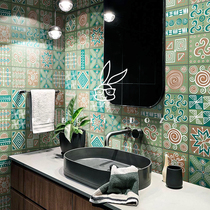 Eurostyle personality retro green small flower brick colourful art antique brick balcony toilet kitchen dining room 200200