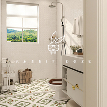 Nordic Wind Relief Flower Brick Toilet Kitchen Wall Brick Background Wall Green Small Flower Brick 200 Wood Grain Brick 600 * 600