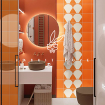 Retro Orange Yellow Tile Abrasion Resistant Anti-Frost Balcony Bedroom Kitchen Washroom Wall Brick Background Wall 300300