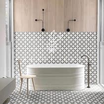 Nordic Minimalist Cement Flower Tiles Bathroom Toilet Anti Slip Floor Tiles Industrial Wind Power Guan Anti-Slip Retro Brick