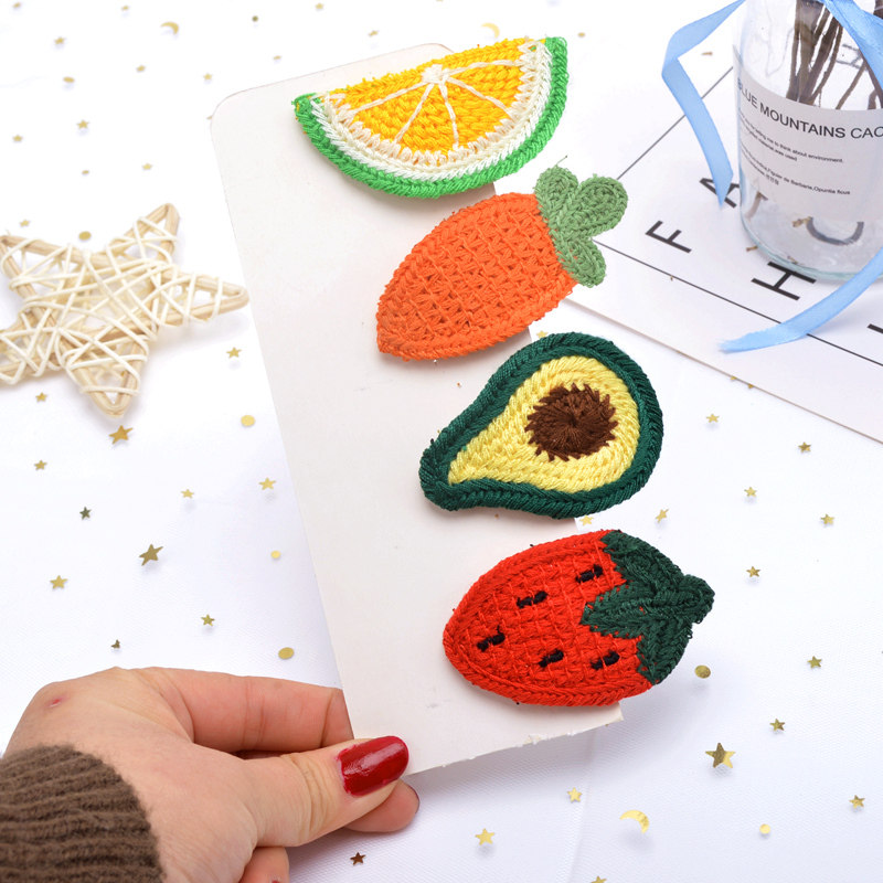 ins wind net red hand-woven fruit hairpin BB clip children's New Year kindergarten festival activities gifts prizes